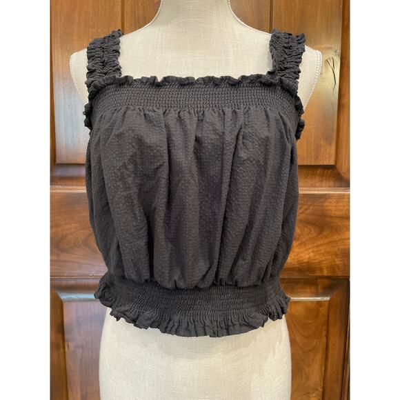 Free Assembly Tops - Free Assembly Tank Top Women's Size Small Black Smocked Summer